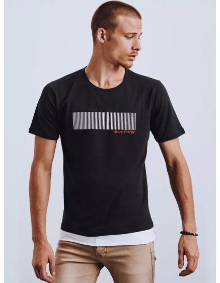 Férfi nyomtatott póló fekete