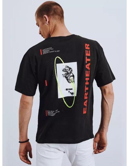 Férfi nyomtatott póló fekete