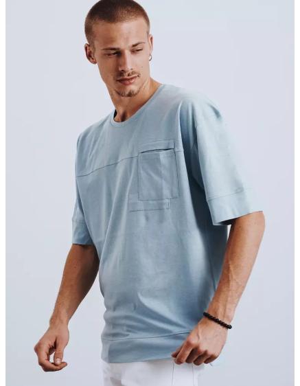 Férfi világoskék póló zsebbel