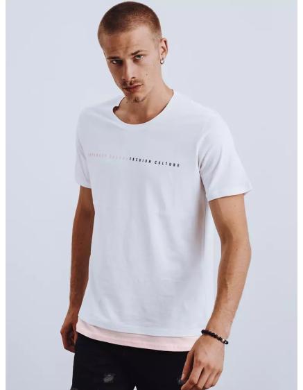 Pánské tričko bílo-růžové ELEGANT