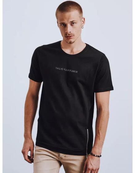 Férfi póló nyomtatott fekete POWER