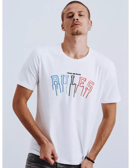 Pánské tričko s potiskem bílé RULES