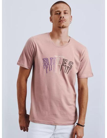Férfi nyomtatott póló rózsaszín RULES
