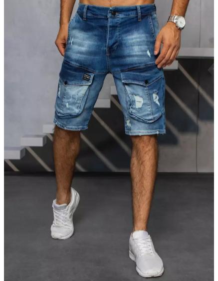 Férfi farmer rövidnadrág zsebekkel kék DOTS