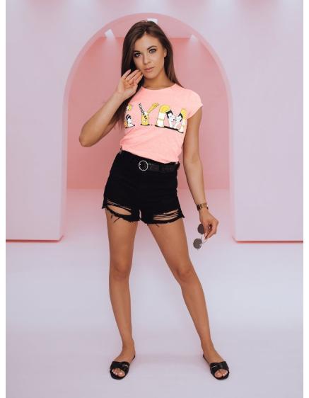 Női póló nyomtatott CHRISSY rózsaszínű