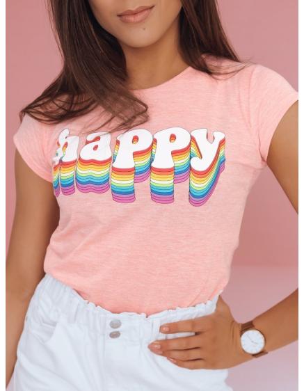 Dámske tričko s nápisom HAPPY ružová