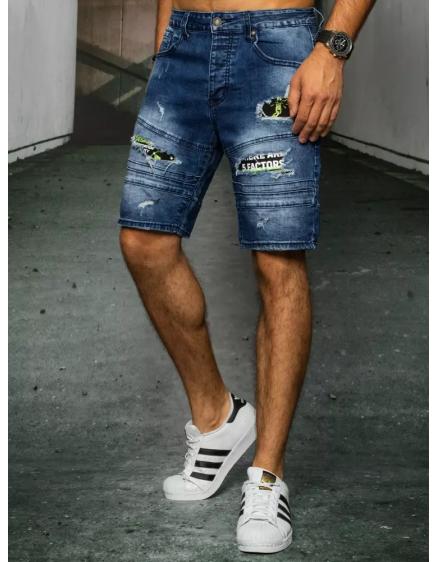 Pánske riflové kraťasy tmavo modré