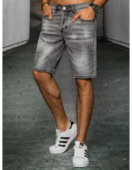 Pánske riflové kraťasy svetlo šedej