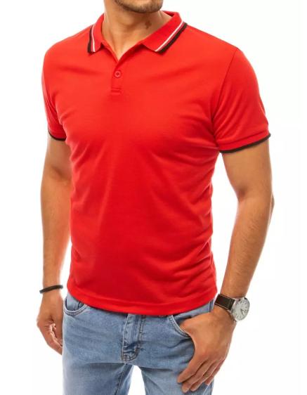 Pánské tričko s límečkem červené ELEGANC