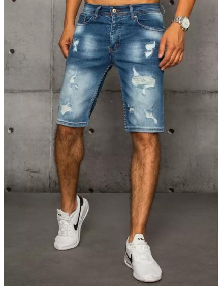 Férfi mintás farmer rövidnadrág nyári sötétkék