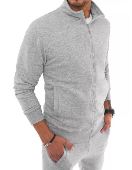 Pánská mikina rozepínací světle šedá SPORT