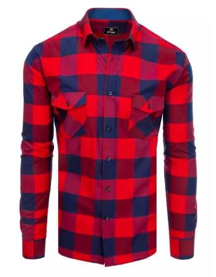 Pánská kostkovaná košile red-maroon-modrá-grenade