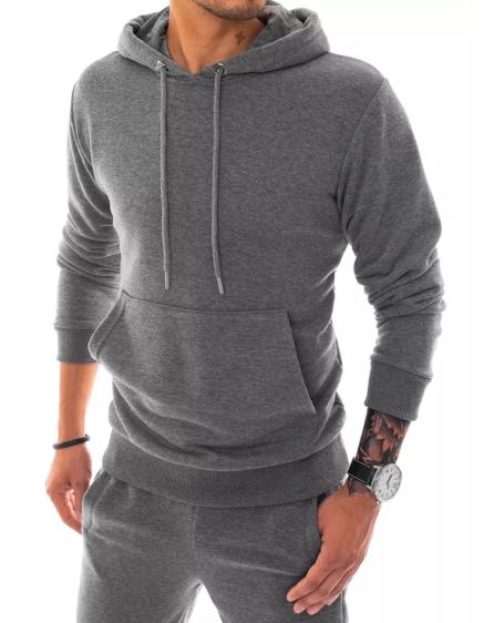 Férfi kapucnis pulóver szürke BASE