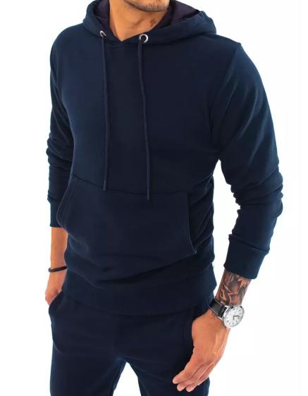 Férfi kapucnis pulóver sötétkék BASE