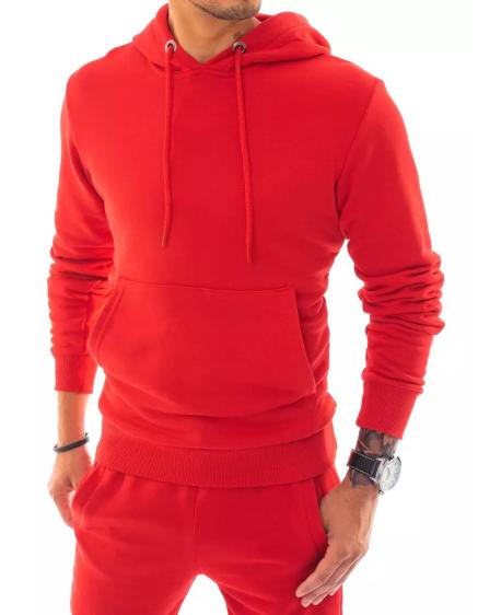 Pánská mikina s kapucí červená BASE