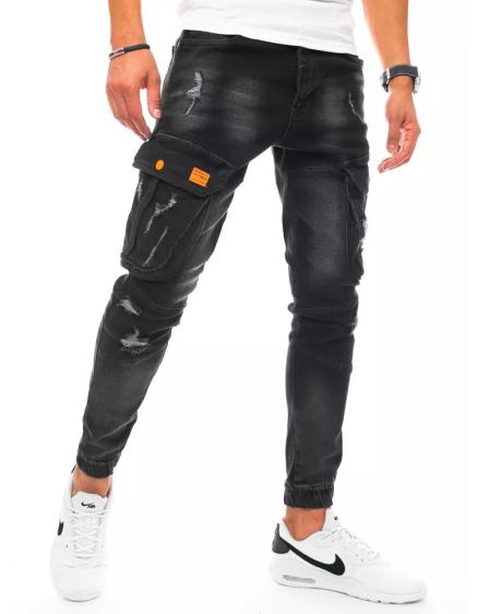 Férfi denim jogger nadrág sötétszürke DENIM
