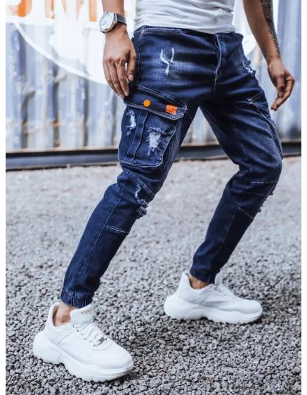 Férfi denim jogger nadrág sötétkék DENIM