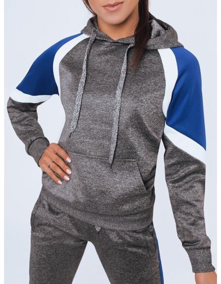 Női kapucnis pulóver DAAN sötétszürke