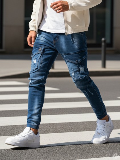 Pánske jogger nohavice granátové FREE – fotografie produktu 3