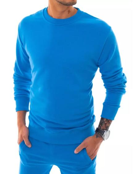 Pánská mikina bez kapuce modrá FIT