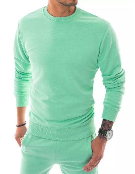 Pánská mikina bez kapuce světle zelená FIT