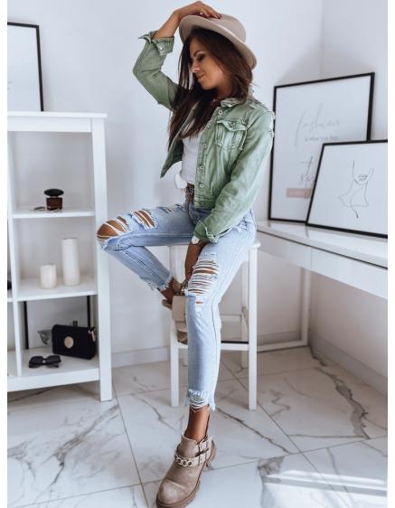 Dámská riflová bunda BUENOS světle zelená