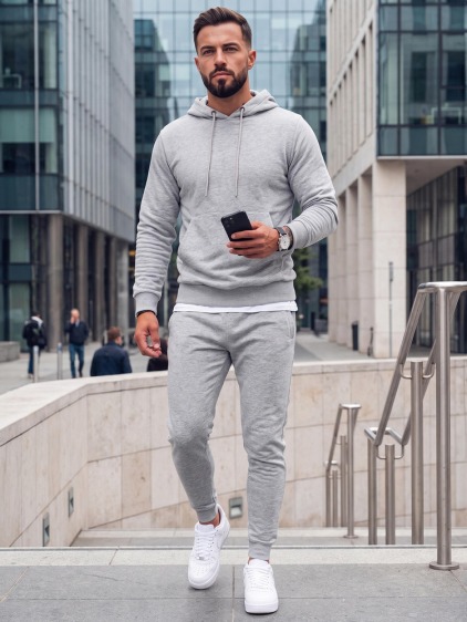 Férfi edzőruha világosszürke SPORT2