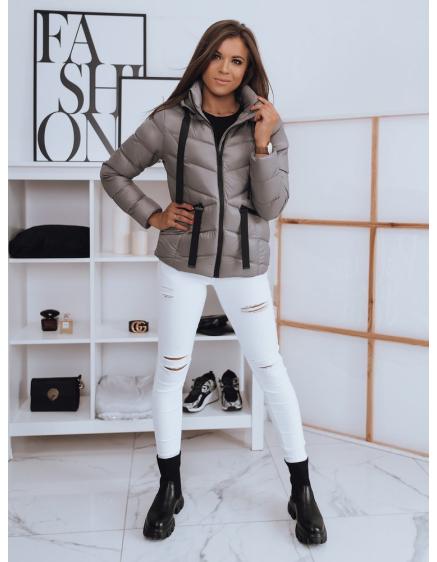 Dámska moderné prešívaná bunda MALLA tmavo šedá