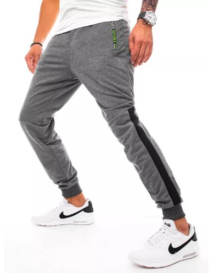 Pánske jesenné tepláky tmavo šedej SPORT