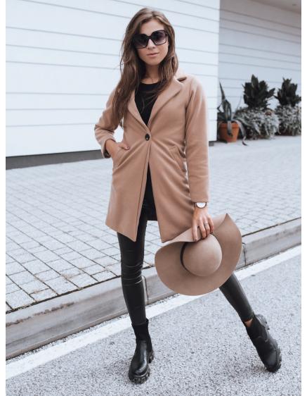 Női elegáns gombos kabát LUGI barna
