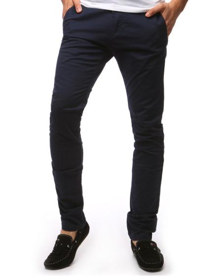 Stylové modré pánské kalhoty typu chinos