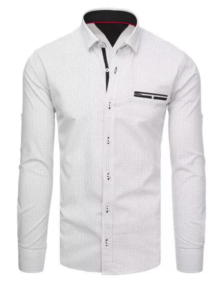 Pánská bílá kostkovaná košile