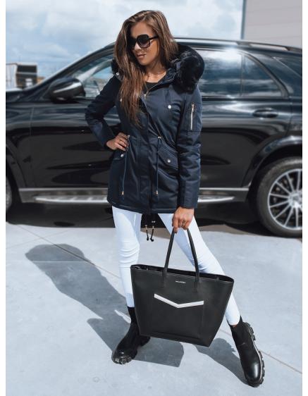 Dámska zimná bunda s kapucňou ERISS modrá