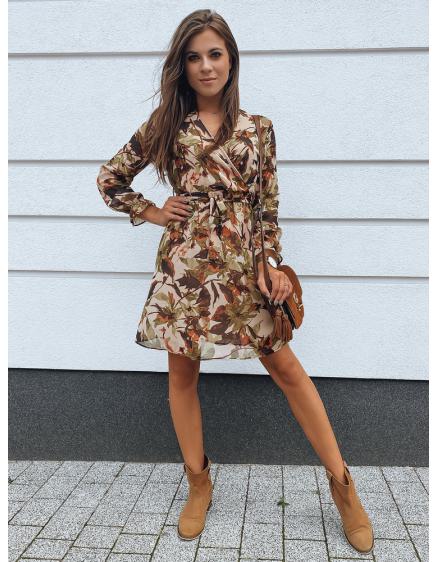 Dámske elegantné šaty s potlačou RAMOSA béžová