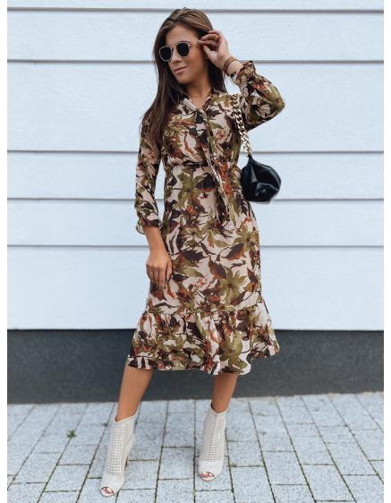 Dámské elegantní šaty s potiskem MARLA II béžová