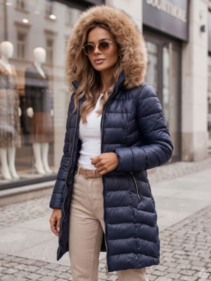 Dámská zimní bunda prošívaná REBECCA modrá
