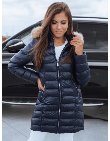 Női téli steppelt kabát REBECCA kék