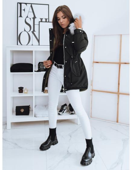 Dámská zimní parka s kožíškem na zip MOLLA černá