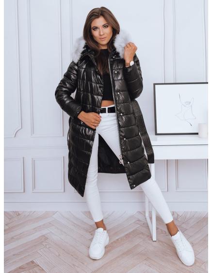 Dámská zimní parka s kožíškem prošívaná na zip DORTANO černá