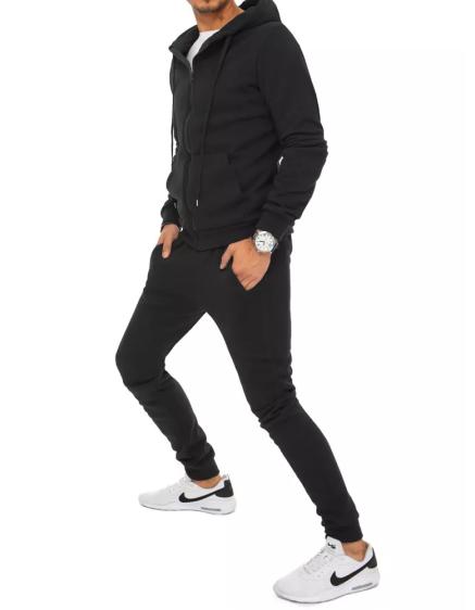 Pánská tepláková souprava s kapucí na zip BASE tmavě černá