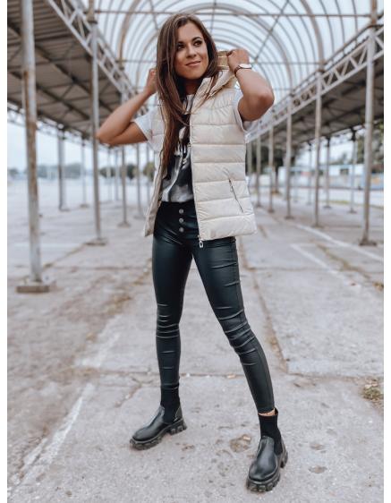 Dámská elegantní vesta s kapucí na zip GRACE bílá