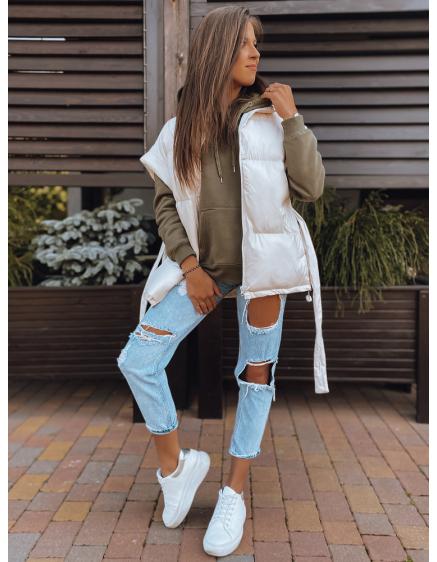 Dámská elegantní prošívaná vesta JEAM bílá