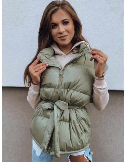 Dámská společenská vesta s kapucí JEAM zelená