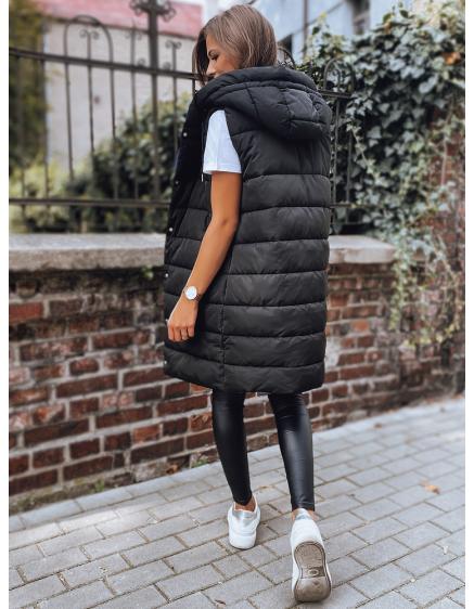 Női steppelt kapucnis mellény CHESTER fekete