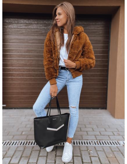 Dámska zimná bunda s kapucňou FERNANDA hnedá