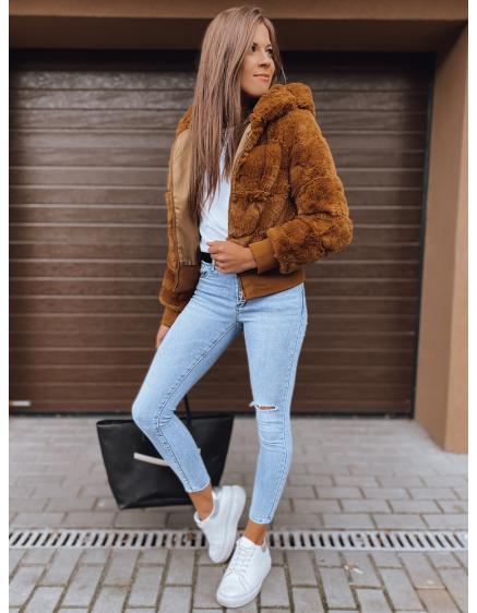 Dámska zimná bunda s kapucňou FERNANDA hnedá