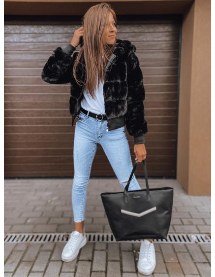 Dámska zimná bunda s kapucňou FERNANDA čierna