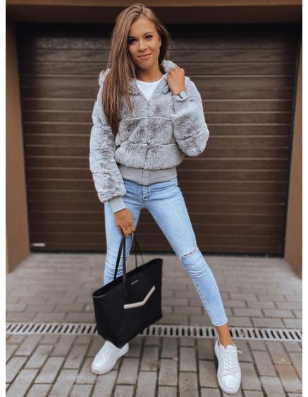 Dámska zimná bunda s kapucňou FERNANDA šedá