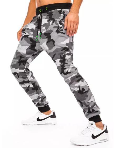 Férfi mintás melegítőnadrág CAMO világosszürke
