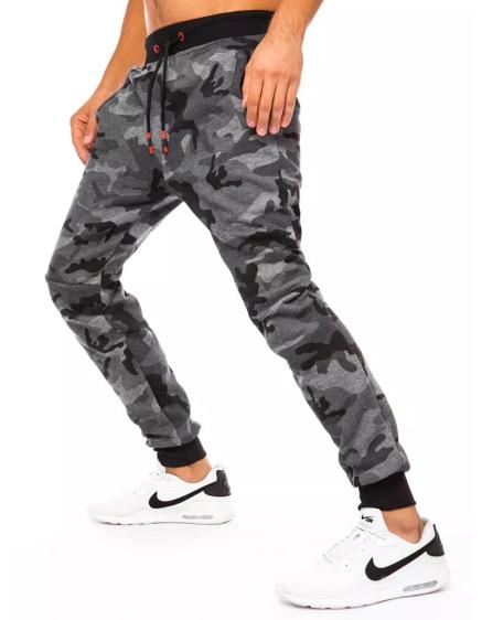 Pánské vzorované tepláky CAMO šedé